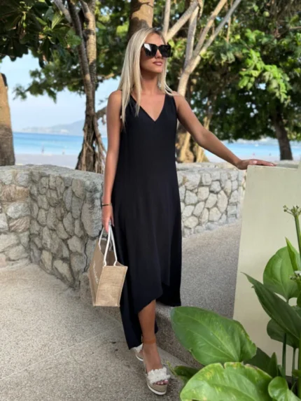 Luźna sukienka MARINA-Czerń