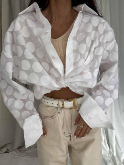 Koszula OVER SPRING koła - białe