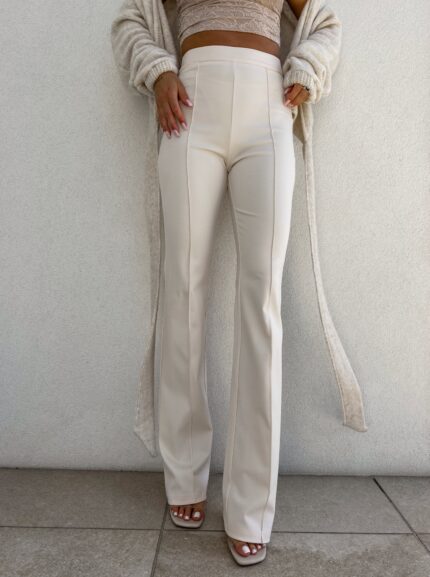 Spodnie DZWONY - waniliowe