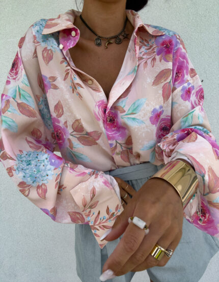 Koszula OVER SPRING - beżowo-color