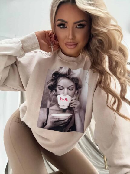 Dekatyzowana bluza ROLLER - jasny beż