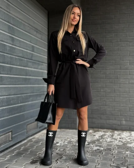 Sukienka Szmizjerka MARINA-Czerń